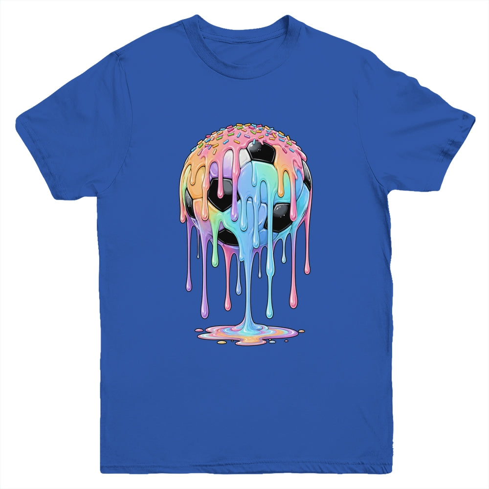 Soccer Ball Ice Cream Dripping Cute Soccer Drip Boys Girls Youth Shirt | teecentury