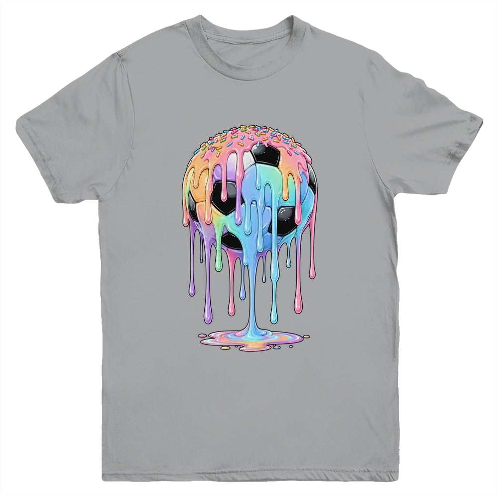 Soccer Ball Ice Cream Dripping Cute Soccer Drip Boys Girls Youth Shirt | teecentury