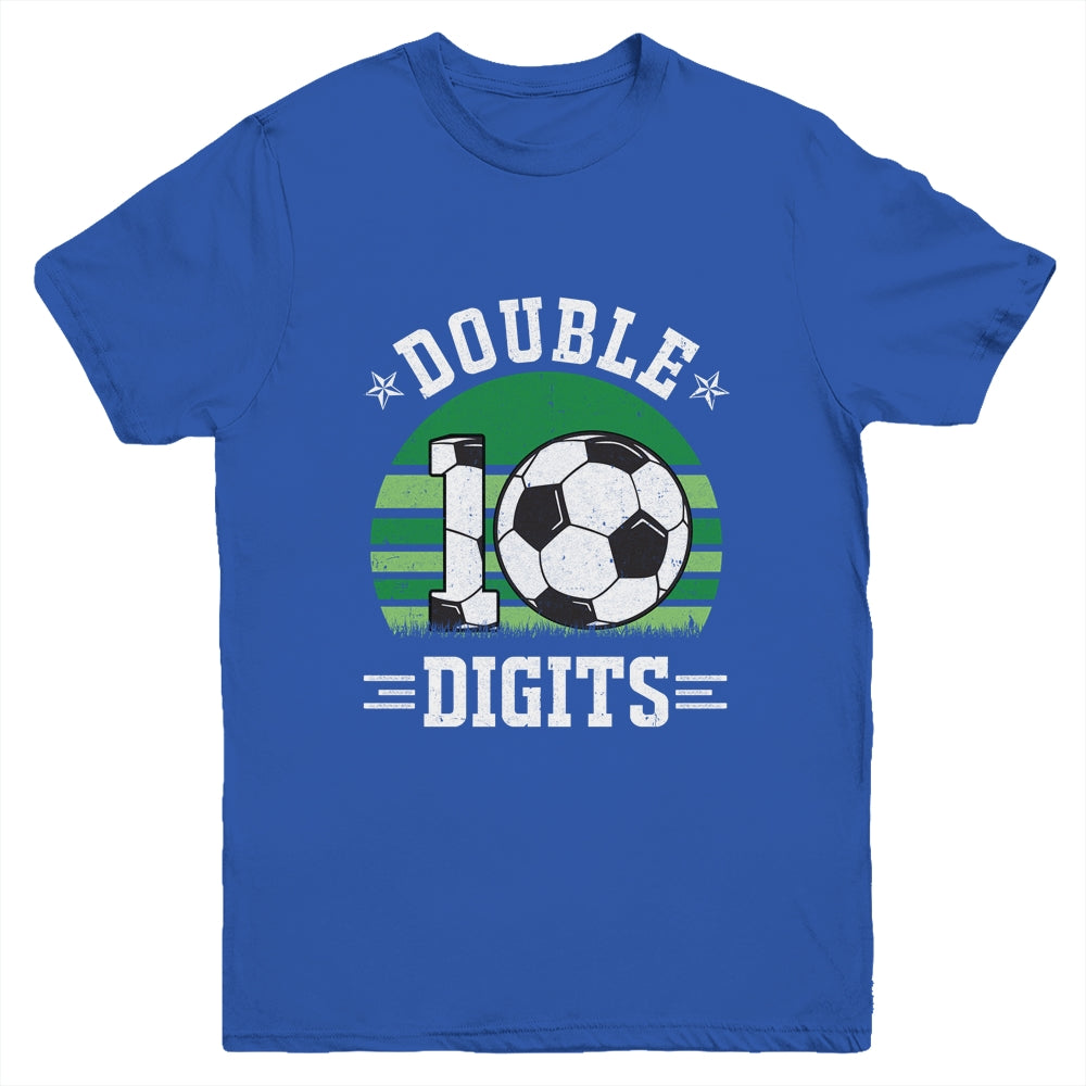 Soccer Birthday 10 Year Old Double Digits 10th Birthday Youth Shirt | teecentury