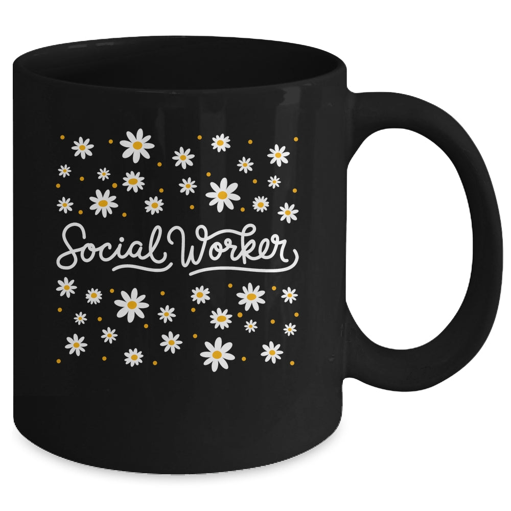 Social Worker Flower Floral Caseworker Social Work Month Mug | teecentury