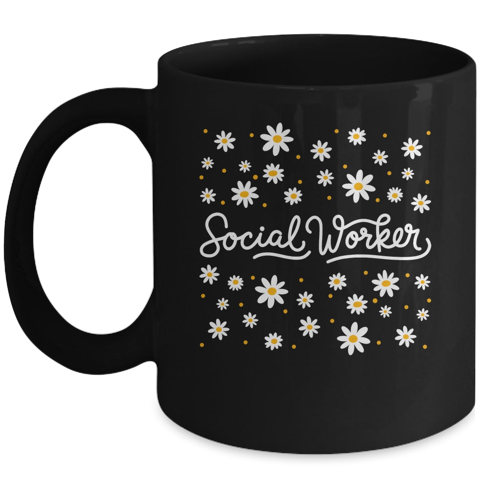 Social Worker Flower Floral Caseworker Social Work Month Mug | teecentury