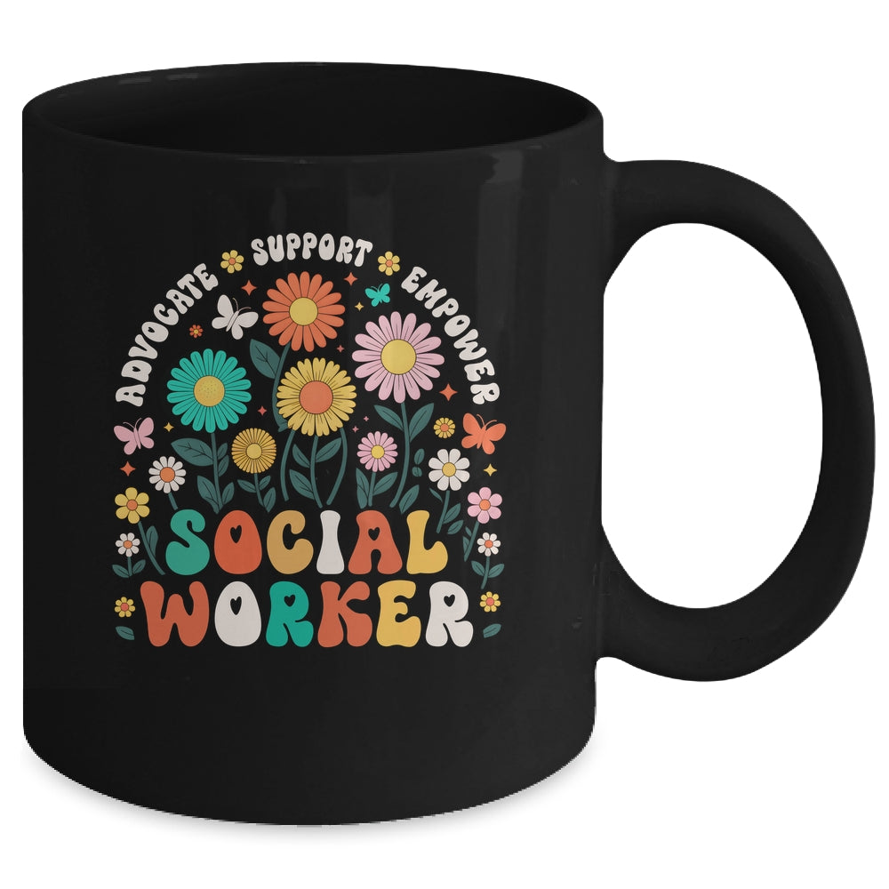 Social Worker Social Work Month Funny Work Love Groovy Mug | teecentury