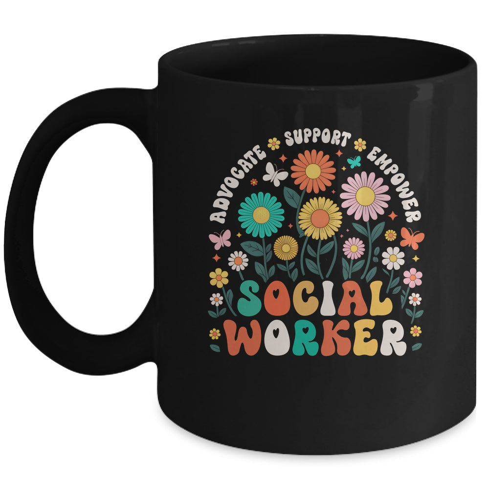 Social Worker Social Work Month Funny Work Love Groovy Mug | teecentury