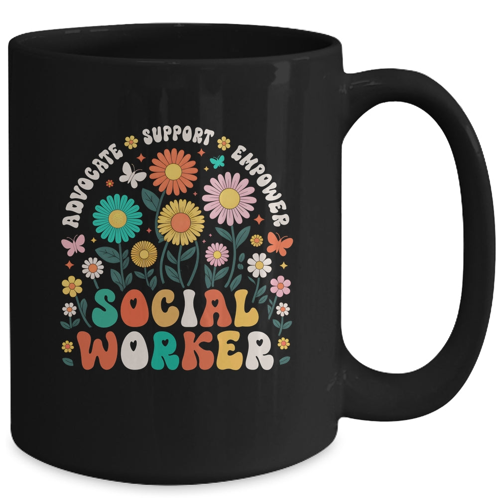 Social Worker Social Work Month Funny Work Love Groovy Mug | teecentury