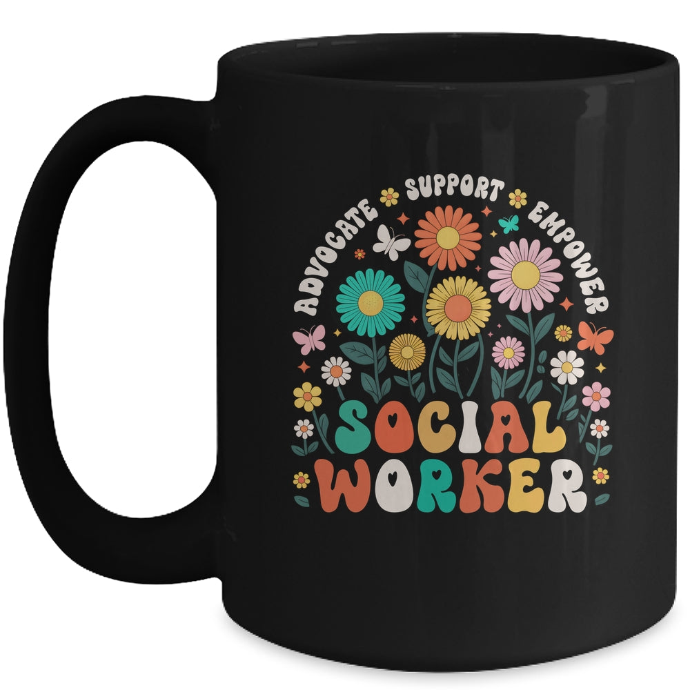 Social Worker Social Work Month Funny Work Love Groovy Mug | teecentury