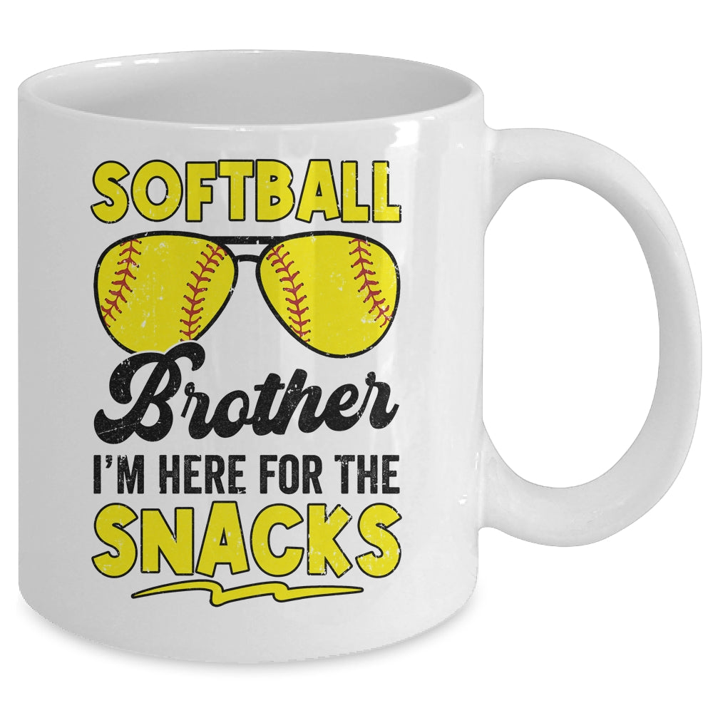Softball Brother I'm Just Here For The Snacks Funny Mug | teecentury
