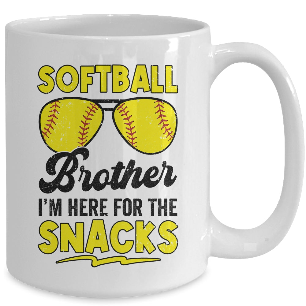 Softball Brother I'm Just Here For The Snacks Funny Mug | teecentury
