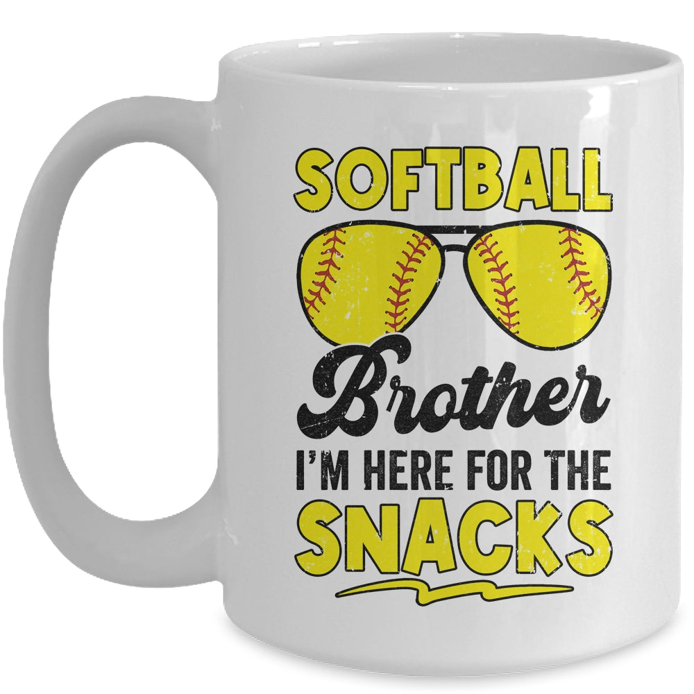 Softball Brother I'm Just Here For The Snacks Funny Mug | teecentury