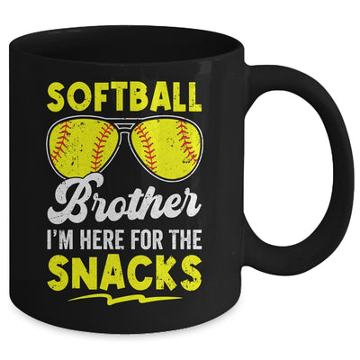 Softball Brother I'm Just Here For The Snacks Funny Retro Mug | teecentury