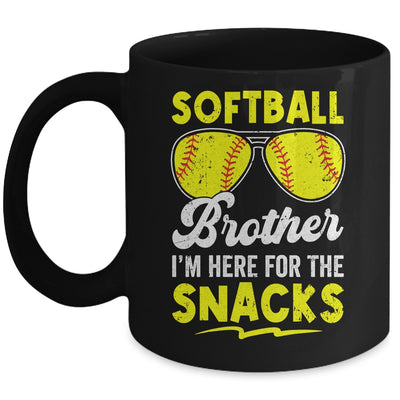 Softball Brother I'm Just Here For The Snacks Funny Retro Mug | teecentury