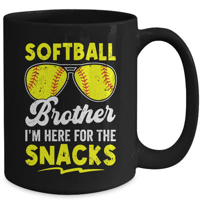 Softball Brother I'm Just Here For The Snacks Funny Retro Mug | teecentury