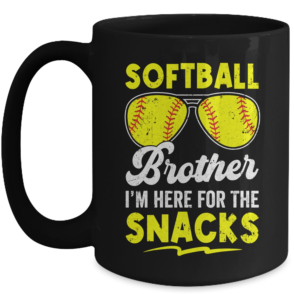 Softball Brother I'm Just Here For The Snacks Funny Retro Mug | teecentury