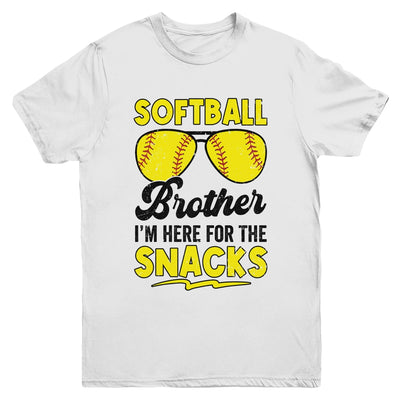 Softball Brother I'm Just Here For The Snacks Funny Youth Shirt | teecentury