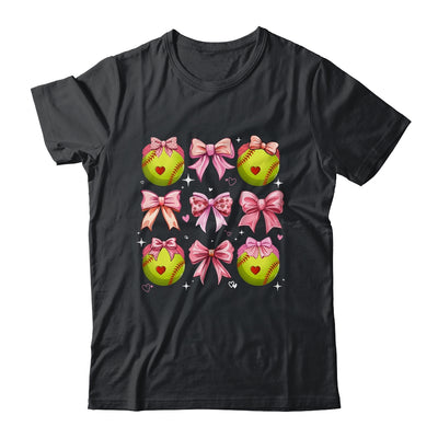 Softball Coquette Bow Softball Mom Mothers Day Softball Mama Shirt & Tank Top | teecentury