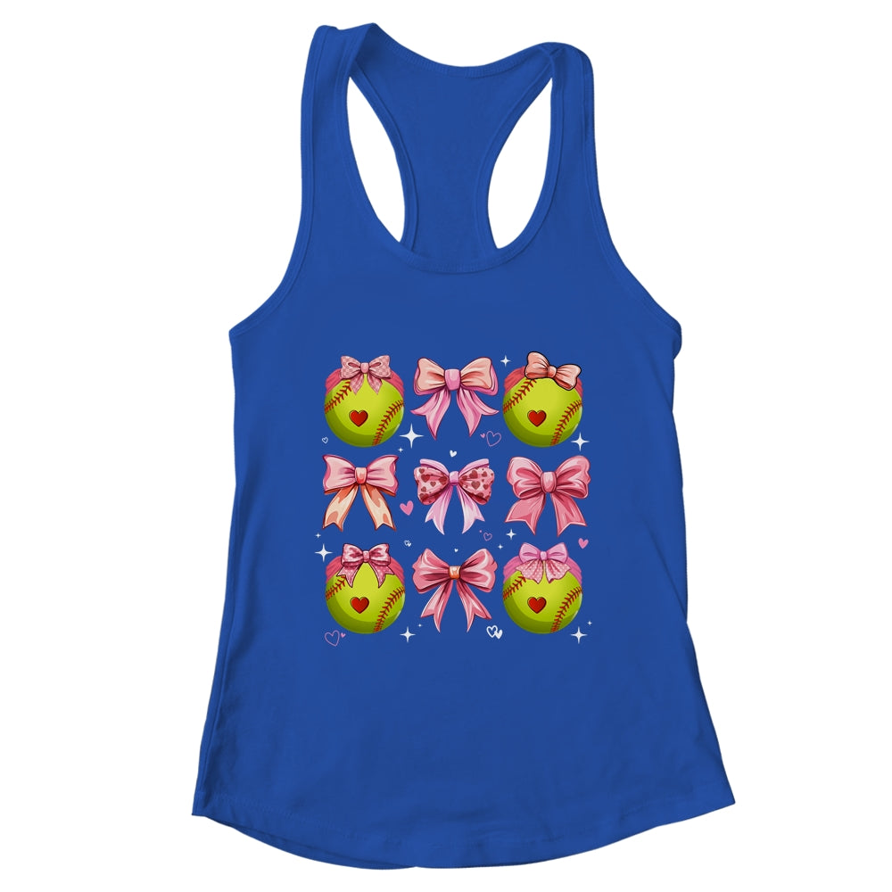 Softball Coquette Bow Softball Mom Mothers Day Softball Mama Shirt & Tank Top | teecentury