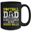 Softball Dad Like A Baseball But With Bigger Balls Fathers Mug | teecentury