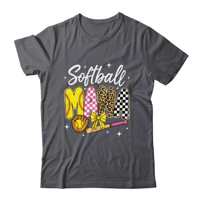 Softball Mama Leopard Coquette Bow Mom Mother Women Shirt & Tank Top | teecentury