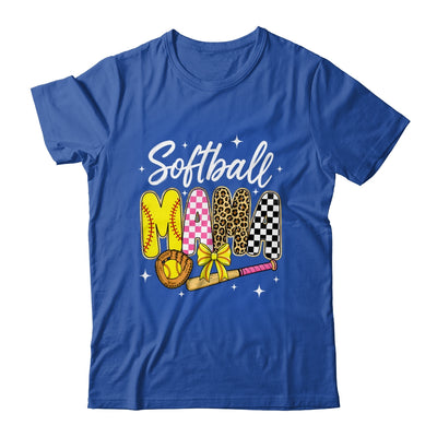 Softball Mama Leopard Coquette Bow Mom Mother Women Shirt & Tank Top | teecentury