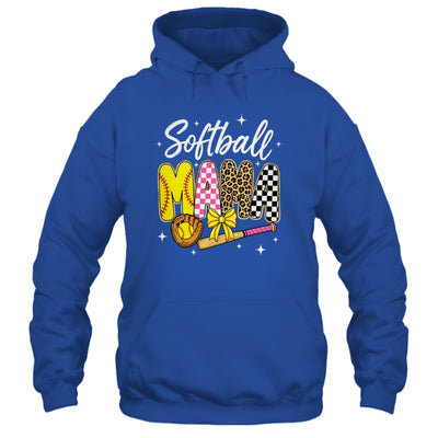 Softball Mama Leopard Coquette Bow Mom Mother Women Shirt & Tank Top | teecentury