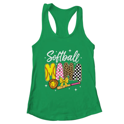 Softball Mama Leopard Coquette Bow Mom Mother Women Shirt & Tank Top | teecentury