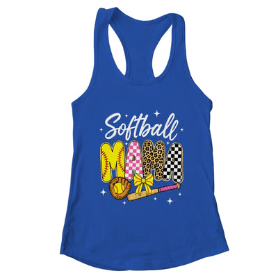 Softball Mama Leopard Coquette Bow Mom Mother Women Shirt & Tank Top | teecentury