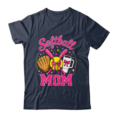 Softball Mom Player Game Day Coquette Pink Bow Shirt & Tank Top | teecentury