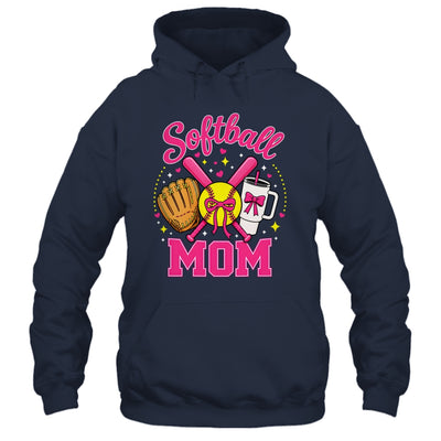Softball Mom Player Game Day Coquette Pink Bow Shirt & Tank Top | teecentury