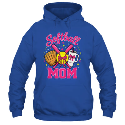 Softball Mom Player Game Day Coquette Pink Bow Shirt & Tank Top | teecentury