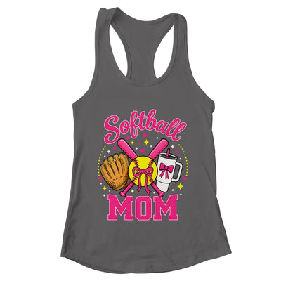 Softball Mom Player Game Day Coquette Pink Bow Shirt & Tank Top | teecentury