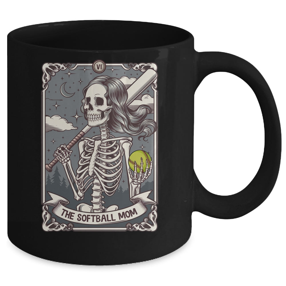 Softball Mom Tarot Card Skeleton Softball Mama Mothers Day Mug | teecentury