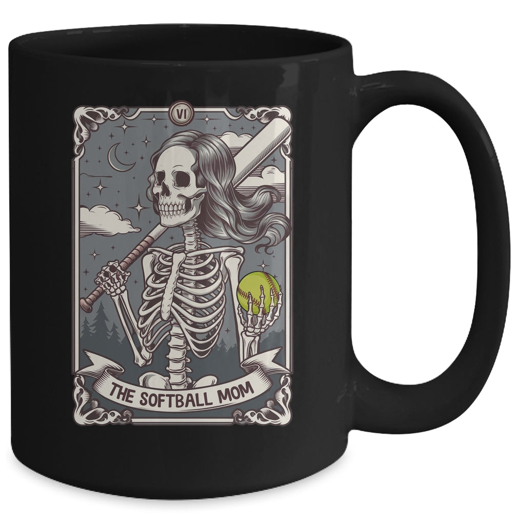 Softball Mom Tarot Card Skeleton Softball Mama Mothers Day Mug | teecentury