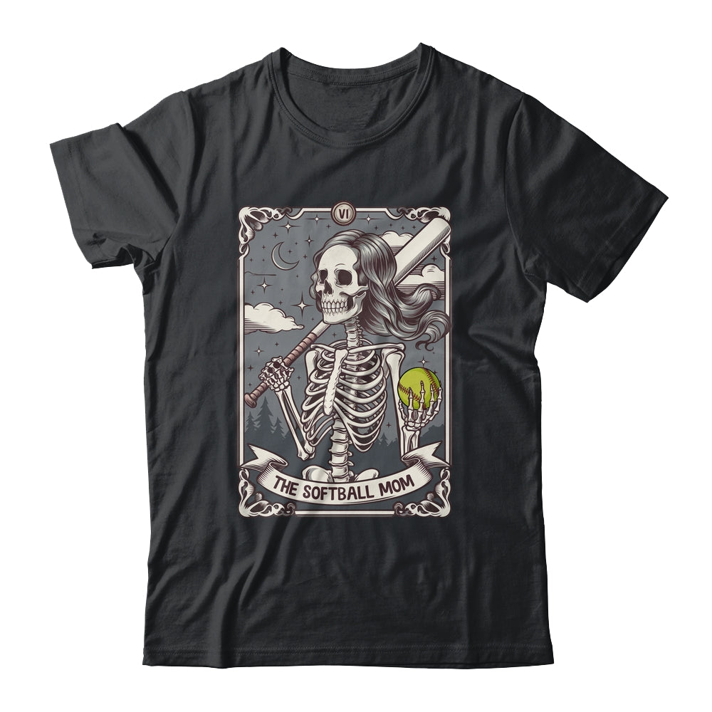 Softball Mom Tarot Card Skeleton Softball Mama Mothers Day Shirt & Tank Top | teecentury