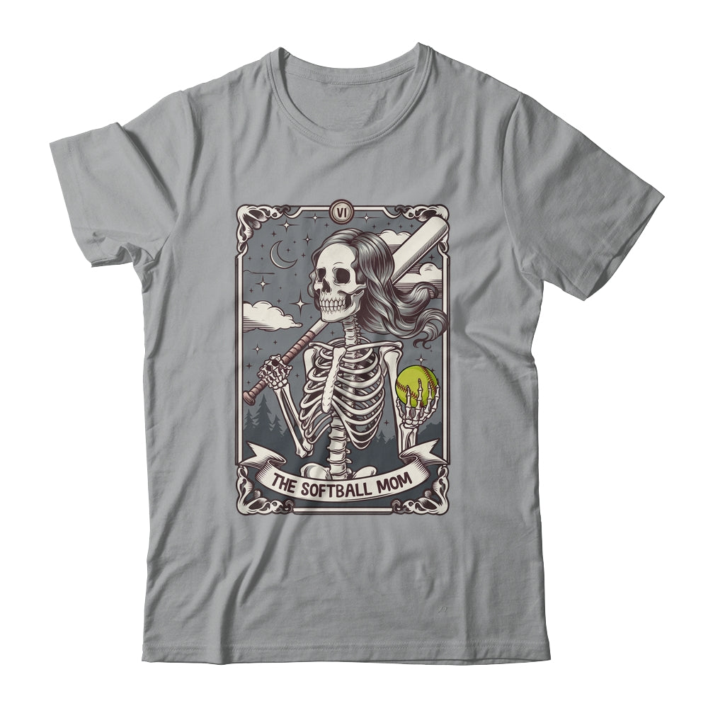 Softball Mom Tarot Card Skeleton Softball Mama Mothers Day Shirt & Tank Top | teecentury
