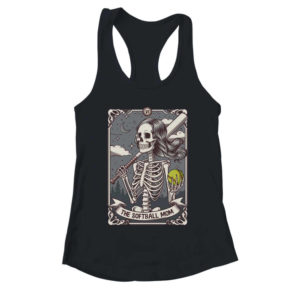 Softball Mom Tarot Card Skeleton Softball Mama Mothers Day Shirt & Tank Top | teecentury