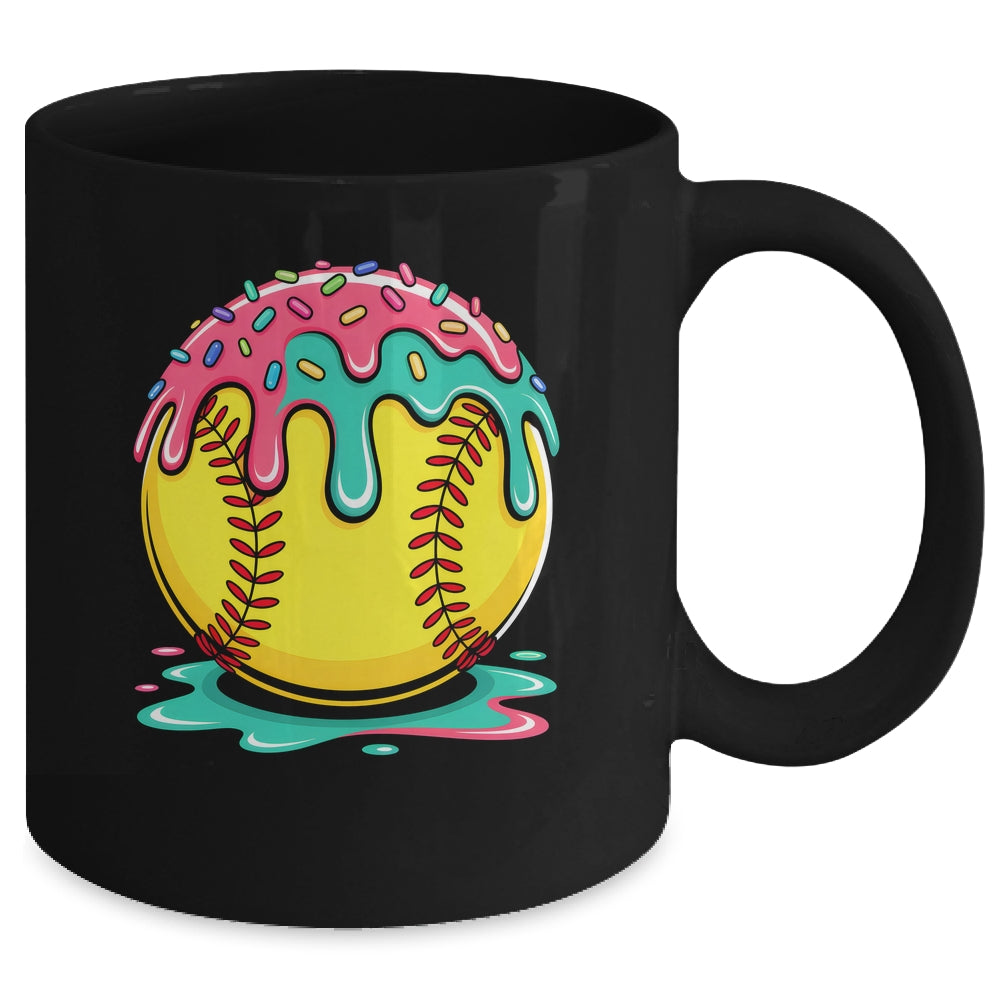 Softball Player Teen Girls Softball Drip Girls Ice Cream Mug | teecentury