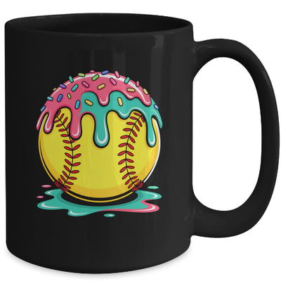 Softball Player Teen Girls Softball Drip Girls Ice Cream Mug | teecentury