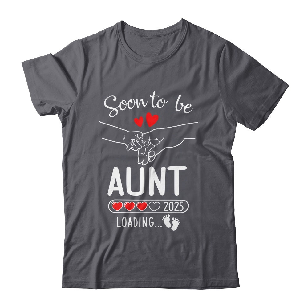 Soon To Be Aunt 2025 Loading Pregnancy Announcement Aunt Shirt & Tank Top | teecentury