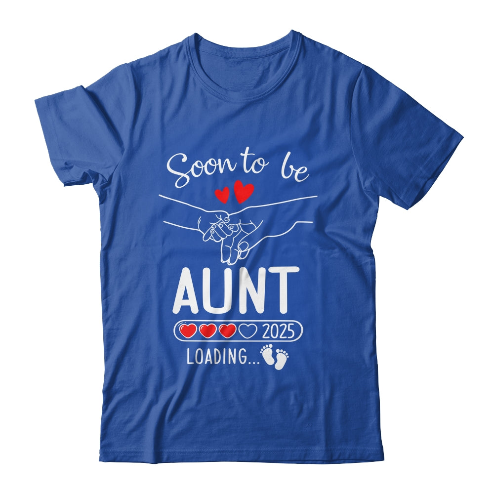 Soon To Be Aunt 2025 Loading Pregnancy Announcement Aunt Shirt & Tank Top | teecentury