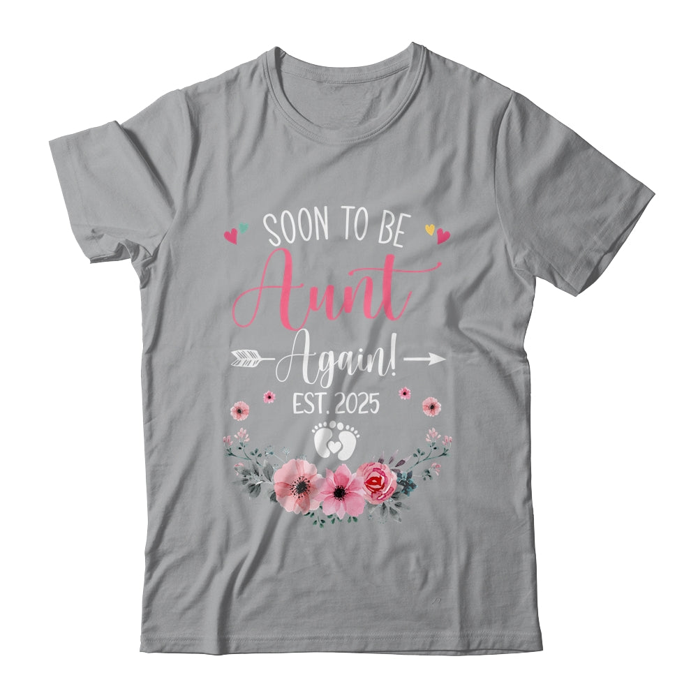 Soon To Be Aunt Again Est 2025 Mothers Day Shirt & Tank Top | teecentury