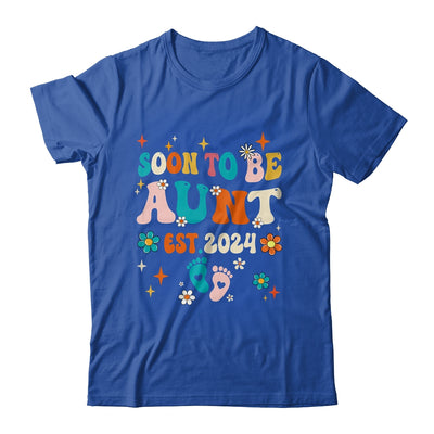 Soon To Be Aunt Est 2024 Pregnancy Announcement Groovy Shirt & Tank Top | teecentury