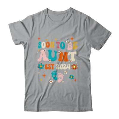 Soon To Be Aunt Est 2024 Pregnancy Announcement Groovy Shirt & Tank Top | teecentury