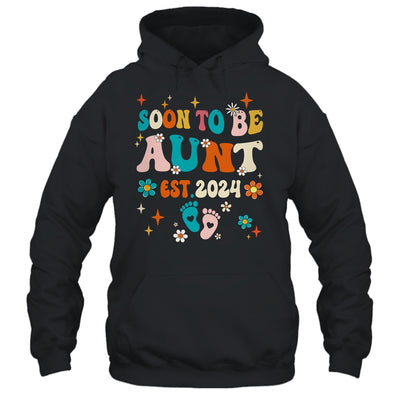 Soon To Be Aunt Est 2024 Pregnancy Announcement Groovy Shirt & Tank Top | teecentury