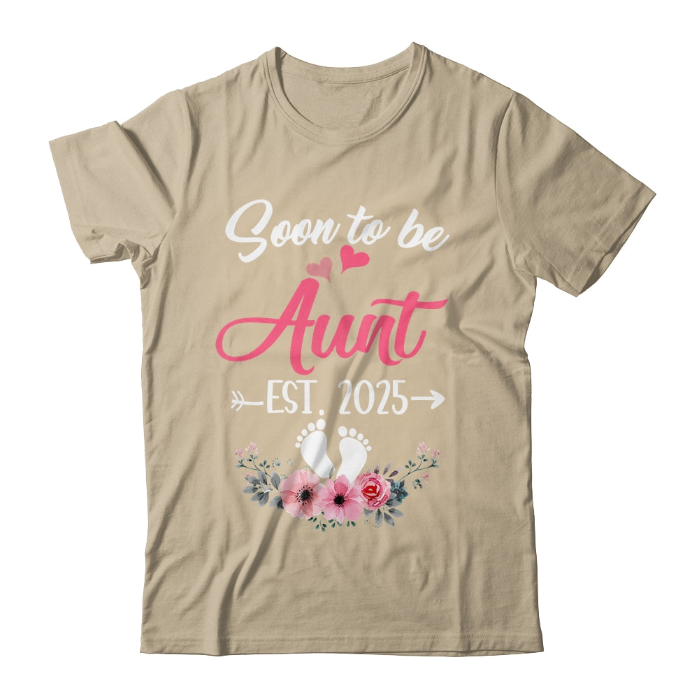 Soon To Be Aunt Est 2025 Mothers Day First Time Aunt Shirt & Tank Top | teecentury