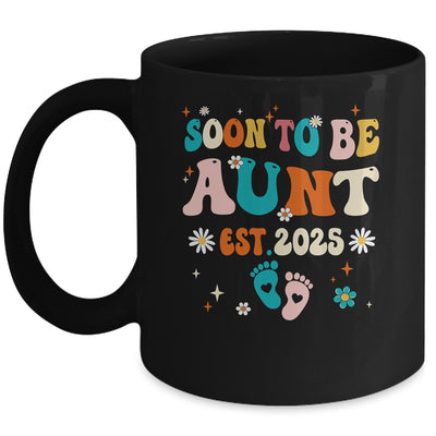 Soon To Be Aunt Est 2025 Pregnancy Announcement Groovy Mug | teecentury