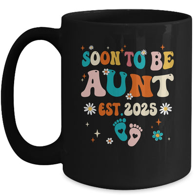 Soon To Be Aunt Est 2025 Pregnancy Announcement Groovy Mug | teecentury