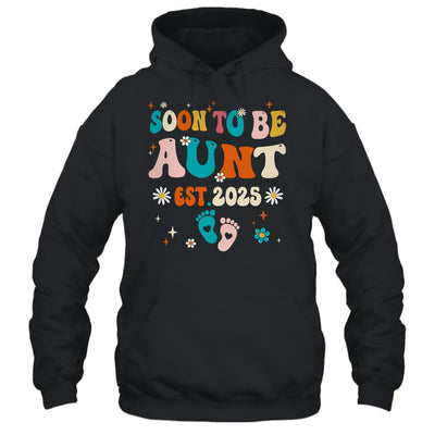 Soon To Be Aunt Est 2025 Pregnancy Announcement Groovy Shirt & Tank Top | teecentury