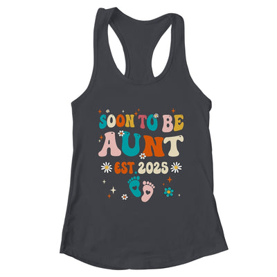 Soon To Be Aunt Est 2025 Pregnancy Announcement Groovy Shirt & Tank Top | teecentury