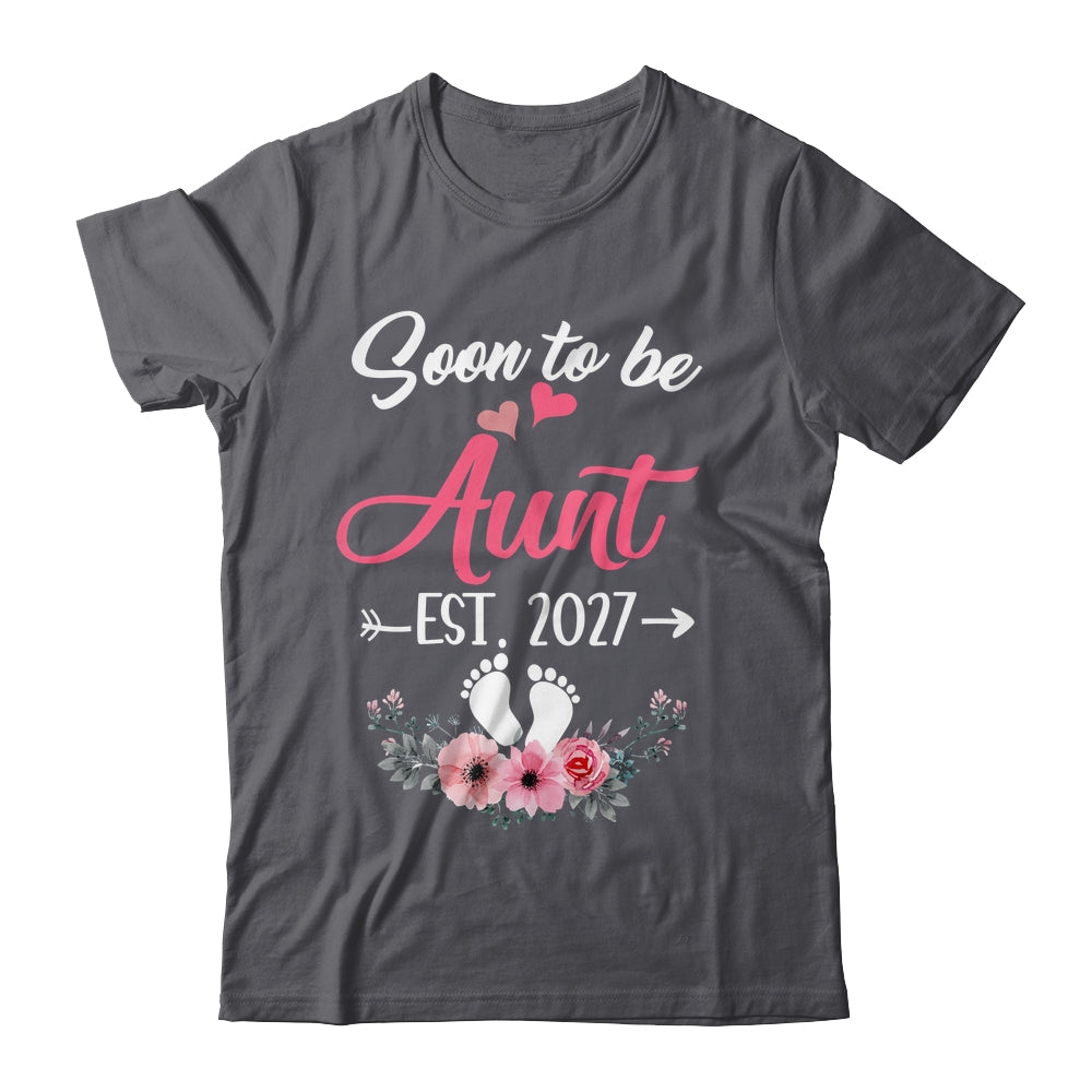 Soon To Be Aunt Est 2027 Mothers Day First Time Aunt Shirt & Tank Top | teecentury