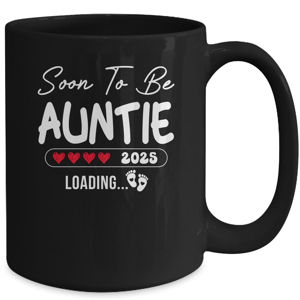 Soon To Be Auntie 2025 Loading Promoted To Auntie Est 2025 Mug | teecentury