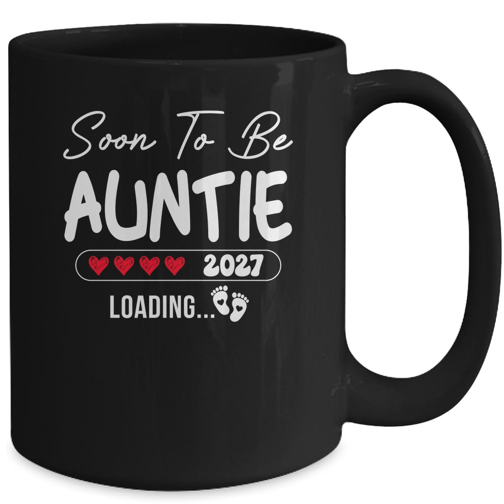 Soon To Be Auntie 2027 Loading Promoted To Auntie Est 2027 Mug | teecentury